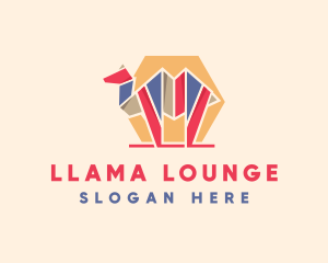 Llama - Geometric Origami Camel logo design