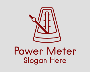 Meter - Red Simple Metronome logo design