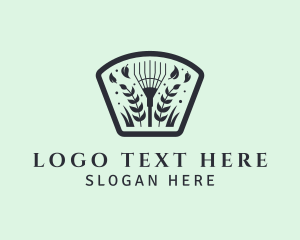 Grass - Grass Leaf Rake logo design