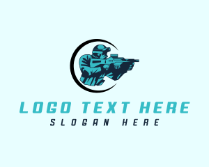 Sniper Soldier Army logo design