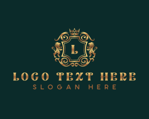 Luxury - Lion Crown Crest logo design