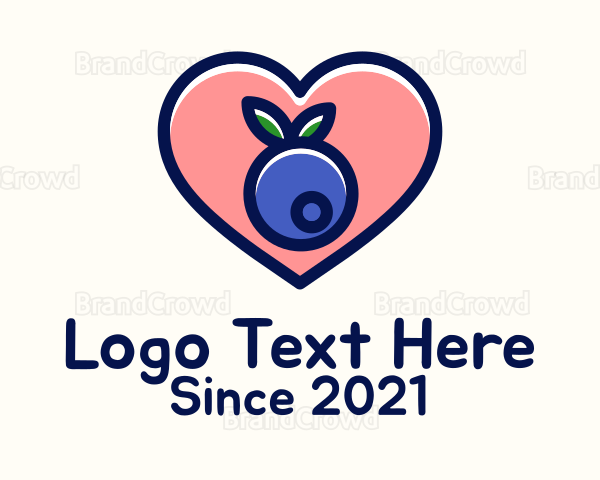 Blueberry Fruit Love Logo