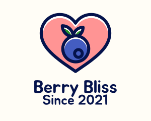 Blueberry Fruit Love logo design