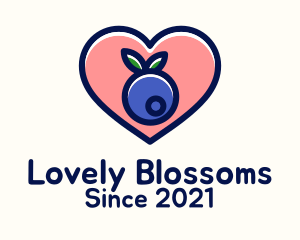 Lovely - Blueberry Fruit Love logo design