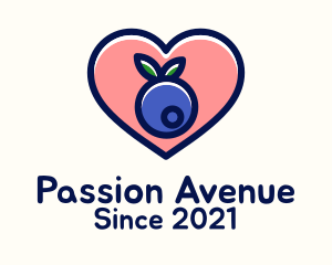 Passion - Blueberry Fruit Love logo design