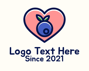 Lovely - Blueberry Fruit Love logo design