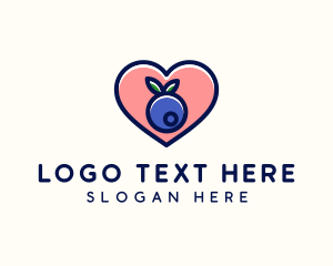 Cranberries - Blueberry Fruit Heart logo design