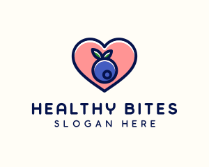 Blueberry Fruit Heart logo design