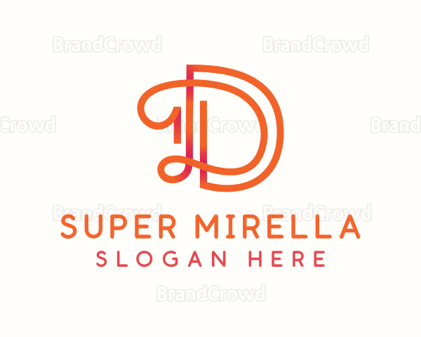 Gradient Retro Letter D Logo