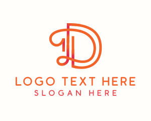 Lettering - Gradient Retro Letter D logo design