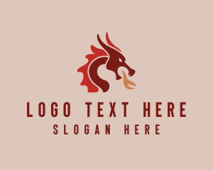 Dragon - Mythical Dragon Head logo design