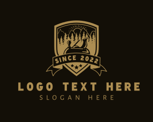 Forest - Wood Planer Shield Badge logo design