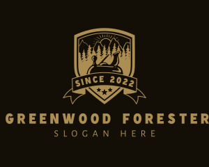 Wood Planer Shield Badge logo design