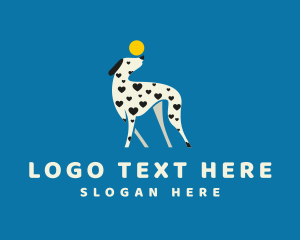 Dog - Heart Dalmatian Dog logo design