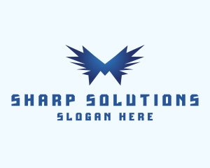 Sharp - Creative Wings Letter M logo design