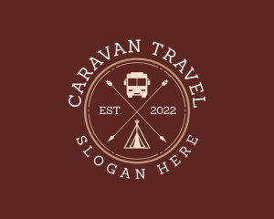 Caravan - Camper Van Tent logo design