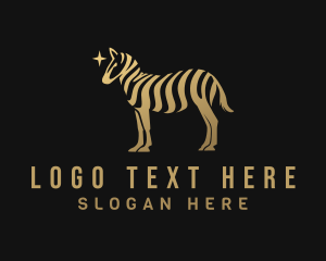 Animal - Gradient Golden Zebra logo design