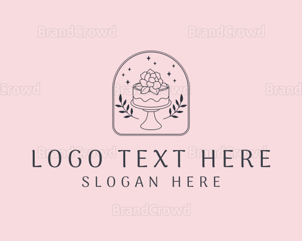 Floral Wedding Cake Logo