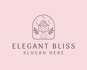 Wedding - Floral Wedding Cake logo design