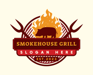 Barbecue - Pork Grilling Barbecue logo design