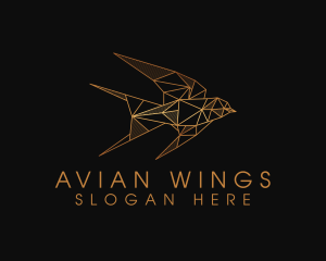 Golden Avian Bird logo design