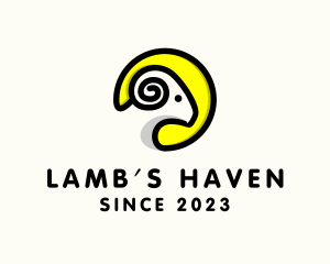 Lamb - Ram Horn Animal logo design