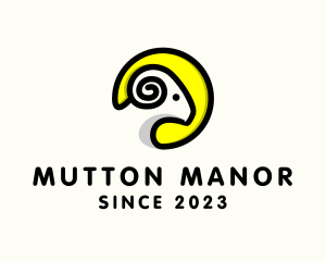 Mutton - Ram Horn Animal logo design