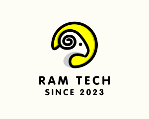 Ram Horn Animal logo design