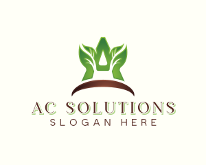 Organic Leaf Letter A logo design