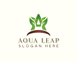 Organic Leaf Letter A logo design