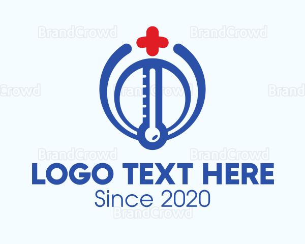 Medical Cross Thermometer Logo