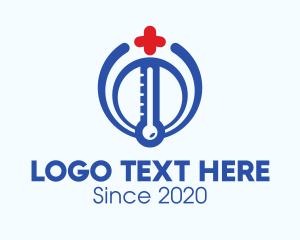 Drugstore - Medical Cross Thermometer logo design