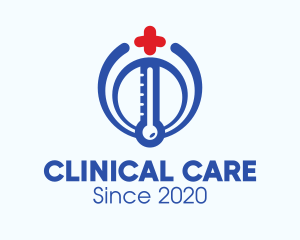 Medical Cross Thermometer logo design