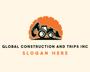 Excavator Bulldozer Construction logo design