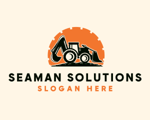 Excavator Bulldozer Construction logo design