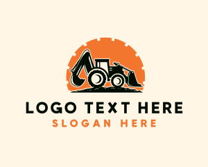 Worker - Excavator Bulldozer Construction logo design