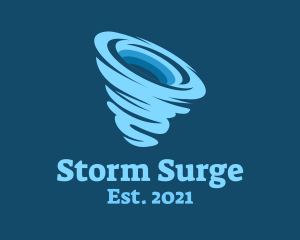 Cyclone - Blue Hurricane Storm logo design