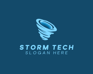 Blue Hurricane Storm  logo design