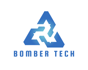 Blue Tech Triangle logo design