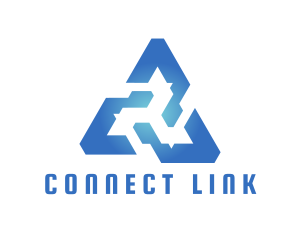 Link - Blue Tech Triangle logo design