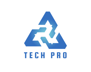 Tech - Blue Tech Triangle logo design