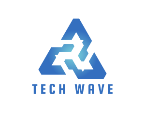 High Tech - Blue Tech Triangle logo design