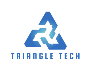 Triangle - Blue Tech Triangle logo design