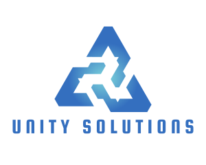 United - Blue Tech Triangle logo design