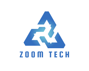 Blue Tech Triangle logo design