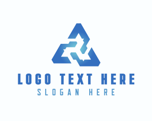 Red Triangle - Blue Tech Triangle logo design