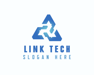 Blue Tech Triangle logo design