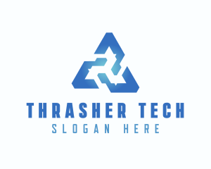 Blue Tech Triangle logo design