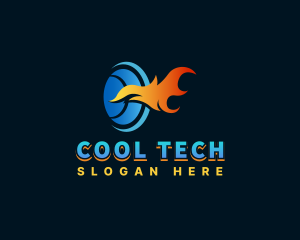Fridge - Cooling Flame Temperature logo design