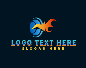 Heating Cooling - Cooling Flame Temperature logo design